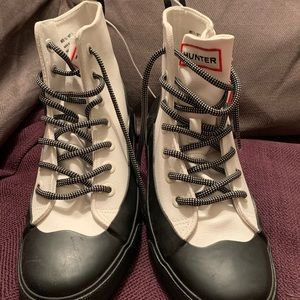 Hunter for Target White w Black High Top Sneakers